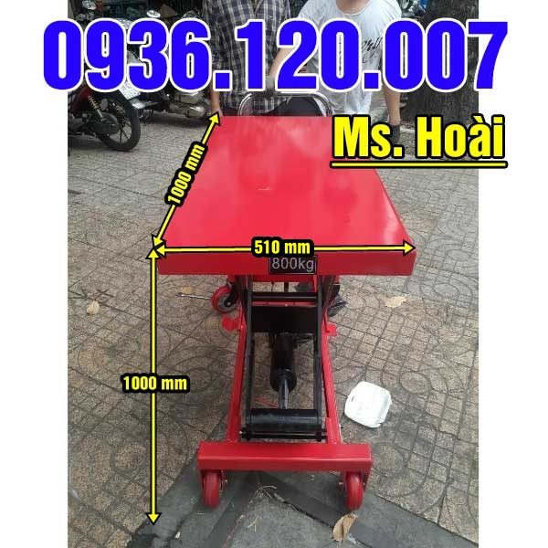 Kích thước xe nâng bàn 800kg giá rẻ Ban Nang Thuy Luc 800kg Len Cao 1m